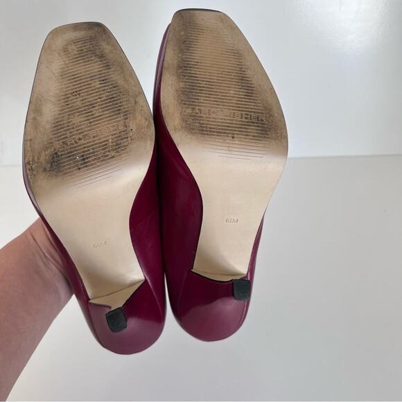 Marc Fisher dark red leather peep toe heels - Picture 6 of 7